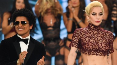 Bruno Mars and Lady Gaga walk the runway