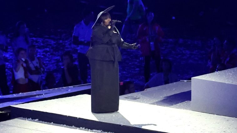 rench Singer-Songwriter Yseult performs “My Way” during the Closing Ceremony of the Olympic Games Paris 2024 at Stade de France on August 11, 2024 in Paris, France. (Photo by Arturo Holmes/Getty Images)