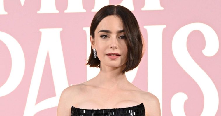 Lily Collins Wore A Black Dress That Is So Interesting The Longer You Look At it