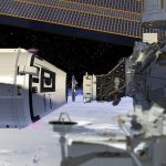 Boeing’s Starliner spacecraft next to the International Space Station.