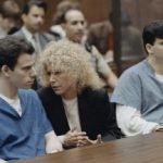 Trial of the Menendez brothers in Los Angeles - From left to right : Erik Menendez with his attorney : Leslie Abramson and his brother Lyle Menendez. Los Angeles, 9th March 1994. (Photo by Ted Soqui/Sygma via Getty Images)