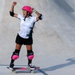 PARIS, FRANCE - AUGUST 06: Arisa Trew of Team Australia celebrates during the Women's Park Final on day eleven of the Olympic Games Paris 2024 at Place de la Concorde on August 06, 2024 in Paris, France. (Photo by Julian Finney/Getty Images)