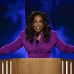 CHICAGO, ILLINOIS - AUGUST 21:  Talk show host Oprah Winfrey speaks on stage during the third day of the Democratic National Convention at the United Center on August 21, 2024 in Chicago, Illinois. Delegates, politicians, and Democratic Party supporters are in Chicago for the convention, concluding with current Vice President Kamala Harris accepting her party's presidential nomination. The DNC takes place from August 19-22. (Photo by Chip Somodevilla/Getty Images)