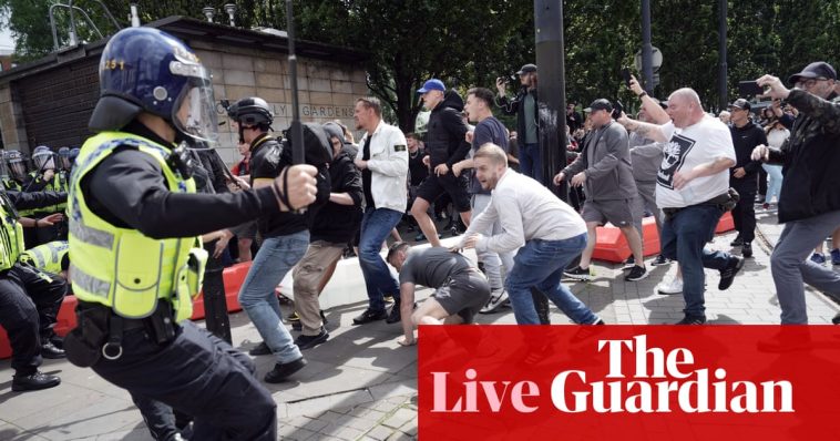 Police clash with far-right protesters as demonstrations spread across UK – live