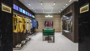 Inside the Stone Island's store at Harrods.