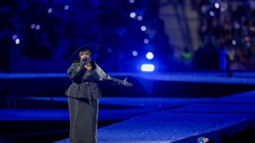 French Singer-Songwriter Yseult performs “My Way” during the Closing Ceremony of the Olympic Games Paris 2024 at Stade de France on August 11, 2024 in Paris, France. (Photo by Pascal Le Segretain/Getty Images)