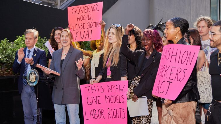 At NYFW, Models Push Governor to Sign Fashion Workers Act into Law