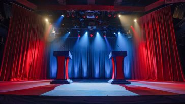 debate stage in a televeison studio