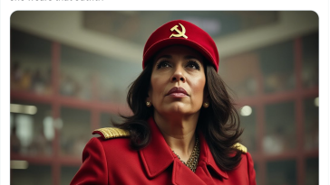 Musk provoca reacciones en X con imagen de IA de Kamala Harris en uniforme comunista