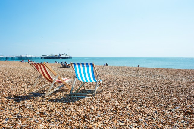 deck chairs on brighton beach