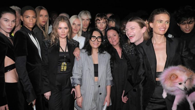 Anna Delvey (left center) with Shao Shang and Kelly Cutrone.