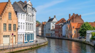 Medieval architecture and the canal in Bruges, Belgium