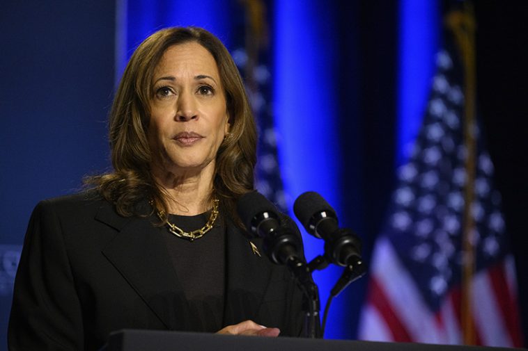 PITTSBURGH, PENNSYLVANIA - SEPTEMBER 25: US Vice President and Democratic nominee for President Kamala Harris speaks at an event hosted by The Economic Club of Pittsburgh at Carnegie Mellon University on September 25, 2024 in Pittsburgh, Pennsylvania. During the speech, Harris gave details about her economic platform, including ways to support small businesses and making home ownership more attainable, among other policy proposals. (Photo by Jeff Swensen/Getty Images)