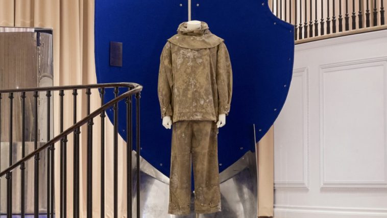 Burberry's replica of the lightweight gabardine outfit that Sir Ernest Shackleton and his crew wore for their ill-fated expedition across Antarctica.