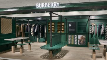 A first look at Burberry's British "park pavilion" at Neiman Marcus at NorthPark in Dallas.