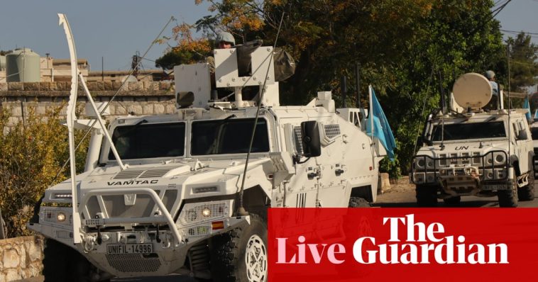 Middle East crisis live: Israeli attacks on UN forces in Lebanon must stop, say UK, Italy, France and Germany