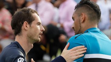 Andy Murray embraces Nick Kyrgios after their 2018 match at Queen's