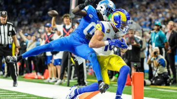 PHOTO USA Today Sports Images. Cooper Kupp catches a touchdown for the Los Angeles Rams.