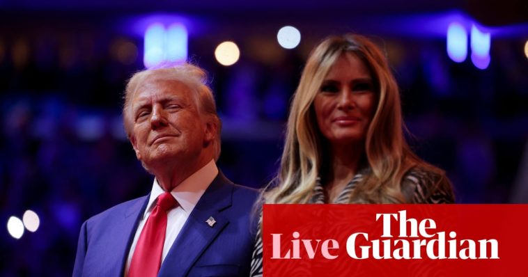 Trump takes stage at Madison Square Garden after speakers open with racist remarks – live