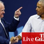 US elections live: Obama ridicules Trump’s boasts on economy as Walz dismisses Republican nominee’s McDonald’s ‘stunt’