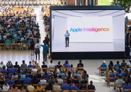 Apple Vice President of Software Engineering Craig Federighi introduces Apple Intelligence during the WWDC24 keynote at Apple Park.