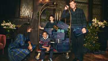 A look from the Brooks Brothers holiday campaign.