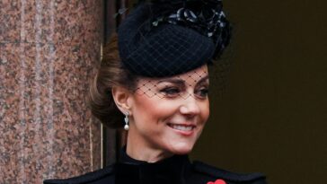 The Princess of Wales attends the Remembrance Sunday ceremony at The Cenotaph on Whitehall in London on Nov. 8.