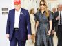 Republican presidential nominee former President Donald Trump and his wife Melania Trump depart after casting their votes at a polling place in the Morton and Barbara Mandel Recreation Center on Election Day, on November 05, 2024 in Palm Beach, Florida. Trump will hold an Election Night event at the Palm Beach Convention Center.