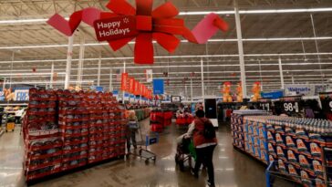 Shoppers at the Walmart Supercenter in Burbank during Walmart’s multi-week Annual Deals Shopping Event in Burbank Thursday, Nov. 21, 2024.