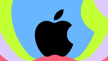 Vector illustration of the Apple logo.