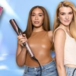 Image of models holding Shark FlexFusion Straight 5-in-1 Air Styler & Dryer & Ceramic Straightener with Case