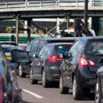 Heavy traffic on a London A road