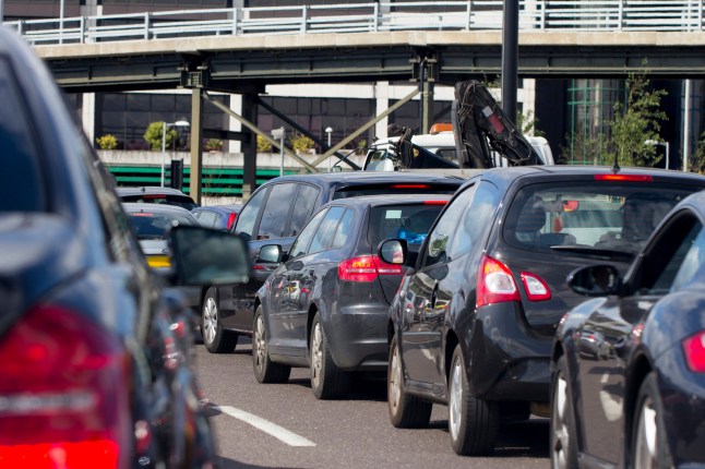 Heavy traffic on a London A road