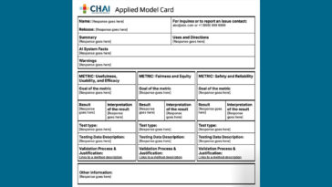 CHAI launches open-source healthcare AI nutrition label model card