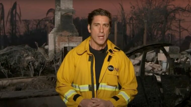 David Muir clothespin yellow fire jacket