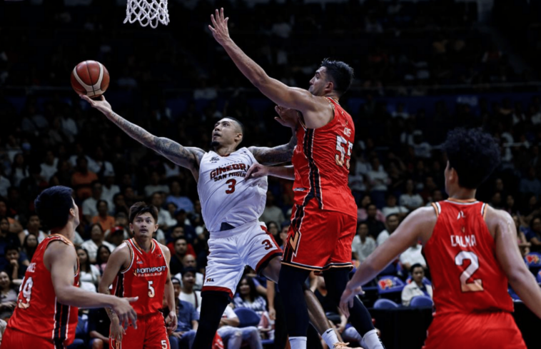 Jamie Malonzo (with ball) will give the Barangay Ginebra Gin Kings another solid offensive option PBA