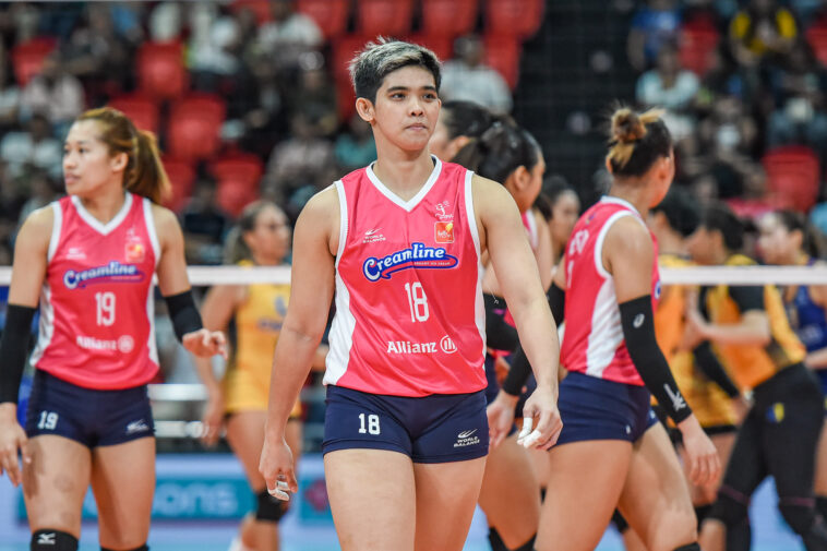 Creamline Cool Smashers' Tots Carlos during a PVL All-Filipino Conference game.