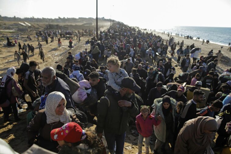 Palestinians celebrate their return to northern Gaza after 15 months of war