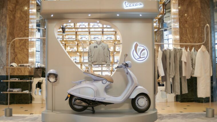 The Vespa pop-up at Paris' Galeries Lafayette.