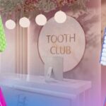 Reception area of Tooth Club dentist where Love Island stars have been getting their teeth fixed - along with brightly coloured toothbrushes,