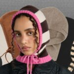 Model wears snood, surrounded by others from the high street