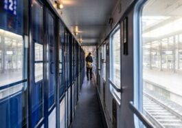 The inside of the new European Sleeper train connecting seven European cities.