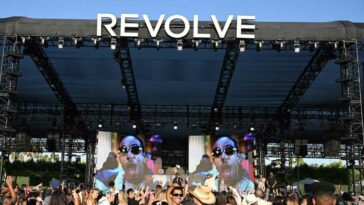 The scene at Revolve Festival at Coachella 2024.